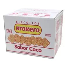 Rosquinhas Krokero Caixa 1,5kg Bolachas Sabor Leite ou Coco Envio Imediato