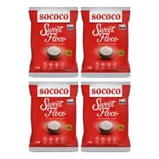 4 Coco Em Flocos Úmido E Adoçado Sweet Floco Sococo 1 Kg