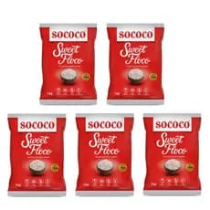 Kit 5 Sococo Coco Úmido E Adoçado Sweet Flocos 1kg