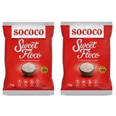 Kit 2 Coco Ralado Em Flocos Úmido E Adoçado 1kg Sococo Combo