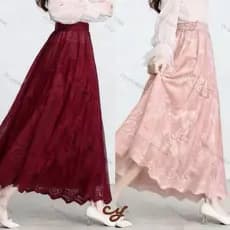 Saia Midi Longa de renda-modelo nova para todas as estações-elegante Cristã Festa