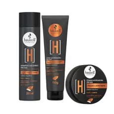 Kit H Para Eles Linha Haskell Masculino Homem  Barba Cabelo Amadeirado Cuidados com o Cabelo Tratamento Capilar Promoção