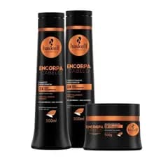 Kit Encorpa Cabelo Shampoo, Condicionador 500ml e Máscara 300ml Tratamento Capilar Cabelo Feminino Hidratação Sáude