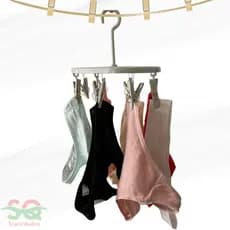 Varal Portátil Com 8 Pregadores De Roupas Para Casa Ou Apartamento / Varal secador  roupas Retrátil