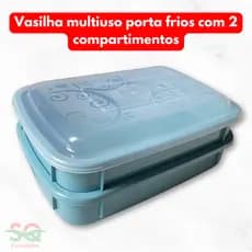 Porta Frios Duplo Queijeira Dupla Com Tampa Empalhável Organizador de Cozinha Plástico BPA FREE