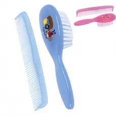 Kit Para Cuidados Cabelo Escova e Pente Infantil Bebê - Petita Premium - Estampas Variadas