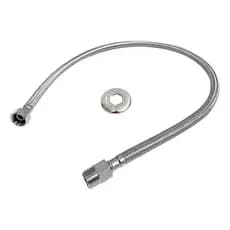 Engate Flexível Inox 100cm 1/2" Trançado Aço 304 Alta Resistência Água Quente Fria Torneira