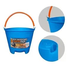 Balde Emborrachado 12L Superflex Resistente Limpeza, Casa e Jardim