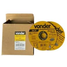 Disco de Corte VONDER 115mm x 1mm x 22,23mm - 25 Peças