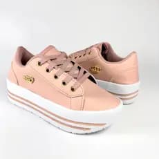 Tênis Feminino Casual Plataforma Alta Coroa Sapato Mulher Confortável Dia a Dia Com Cadarço Promoção Estiloso Versátil