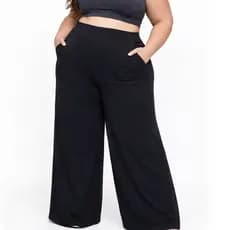 PANTALONA PLUS SIZE FEMENINO MOLETINHO PREMIUM CINTURA ALTA COM BOLSO EMBUTIDO INVERNO