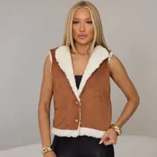 Colete Feminino Lã sem Mangas Moda Casual Moderna BrasilCore