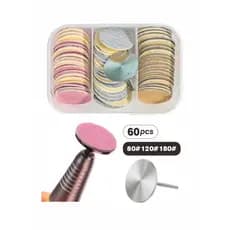 Kit Broca Disco Suporte Broca Mais Lixas Caixinha com 60 Lixas Adesiva com Suporte 2.35mm para Micro Motor