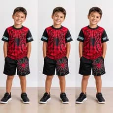 Conjunto infantil menino personagem conjunto estiloso estampado