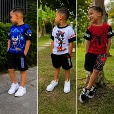 Conjunto infantil menino personagem masculino roupa infantil confortável