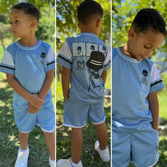 Conjunto Infantil Menino Bermuda e Camiseta de Verão Estiloso conjunto fresquinho
