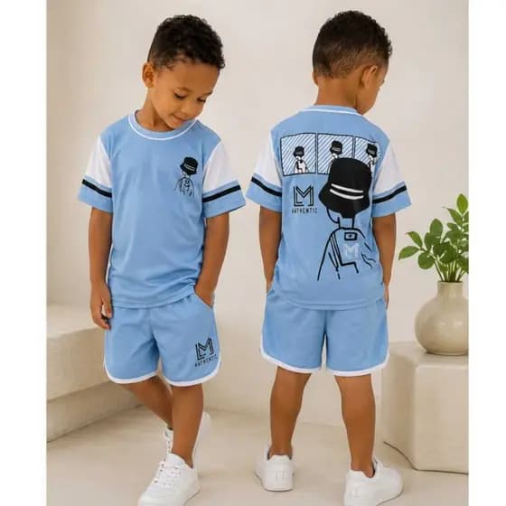 Conjunto Infantil menino  Bermuda e Camiseta 2 à 12 anos
