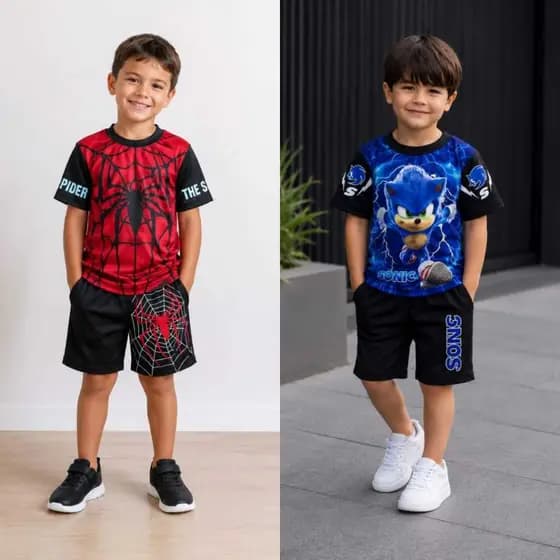 kit conjuntos menino infantil personagem