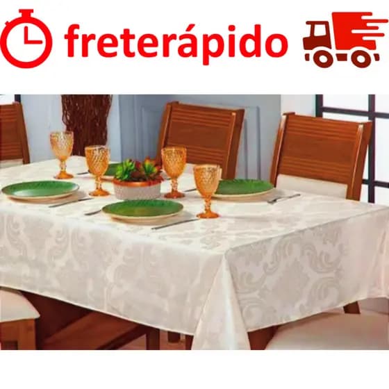 Toalha de Mesa Grande Para 6 Lugares tecido Jacquard - 2.00M