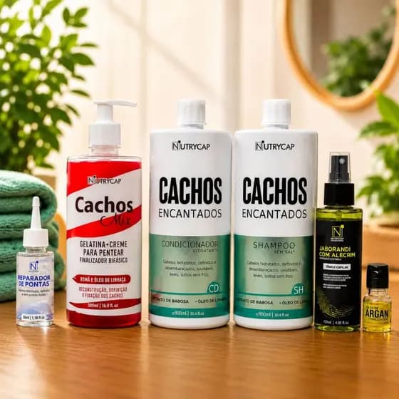 Kit Cachos Encantados Mix Completo + Tônico de Crescimento Nutry Cap