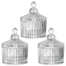 KIT 3 Mini Bomboniere Potiche Vidro Resistente Lembrancinhas Decorações Velas