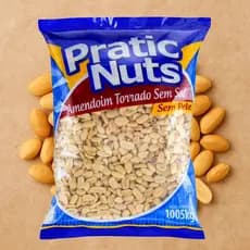 Amendoim Torrado Crocante Sem Sal Sem Pele Pratic Nuts 1,005KG Sabor Inigualável