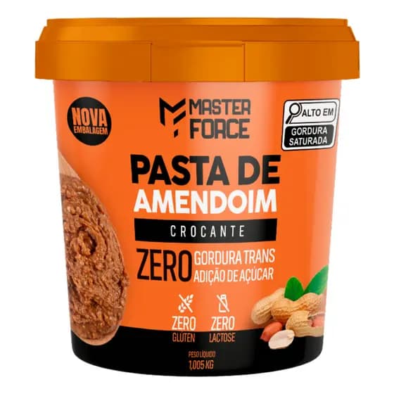 Pasta de Amendoim Crocante Master Force Zero 1,005KG Sabor Inigualável