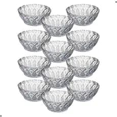 Jogo 12 Taças Em Vidro 350ml Para Sobremesa Tigela Bowl Lyor Petisqueira Sorvete Doces MARAVILHOSO
