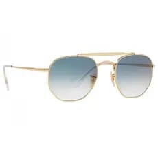 Oculos de Sol Marshal Azul Degrade Proteção Uv Metalizado Lente de Cristal Unissex