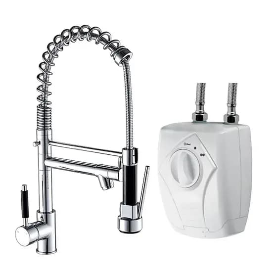 Kit Torneira Gourmet Monocomando Metal 50cm + Aquecedor Elétrico Funcional