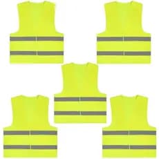 Kit 5 Coletes Segurança Refletivo Sinalização Blusão Fluorescente Epi Motoboy Ciclismo Noturno Transito Colete