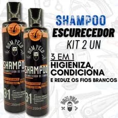 Kit 2 unidades  Shampoo Escurecedor Dom Pelo Cabelos Brancos e Grisalhos