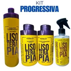 kit Progressiva Lisoterapia Sem Formol 1L- Shampoo e Condicionador - Protetor Térmico500ml Hidralise