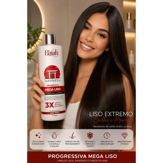 Escova Progressiva Mega Liso Efatah-  Japonesa 1 L