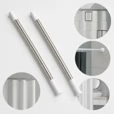 2 Ou 1 Vara Extensível Para Cortina Box Banheiro Provador Ajustável Até 2,60 Metros