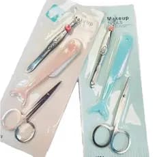 KIT de Ferramentas para Sobrancelhas - Pinça, Tesoura e Navalha Estilo Sereia
