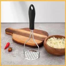 Amassador Batatas Espremedor Manual Legumes Multiuso Aço Inox Com Cabo Plastico Cozinha Multiuso AM-4223