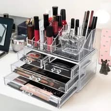 Organizador de cosméticos em acrílico transparente e portátil - AM-JF-5151