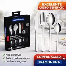Faqueiro Tramontina 24 Peças Malibu em Aço Inox Alto Brilho Resistente