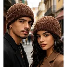 Gorro De Inverno unissex  Forro Peluciado Quente Forrado Base De Veludo Sem Pompom