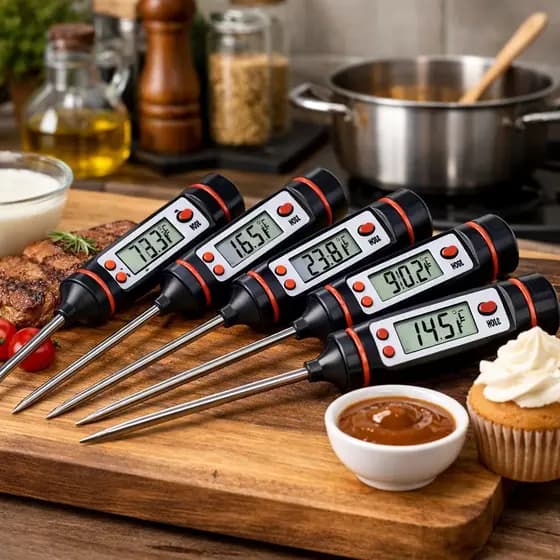 Kit 02,03 ou 05 Termômetros Culinários Digitais Profissionais – Perfeito para Cozinhas, Restaurantes ,Churrasco, Receita