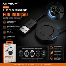 Kit Carregador Magnético por Indução para Smartwatch  Cabo Sem Fio USB Rápido e Seguro