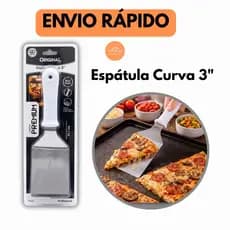 Espátula Curva 3 Aço Inox Original Line Premium Cozinha Hamburguer Pizza Lanche Bolo Casa
