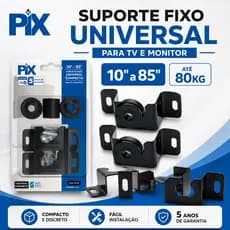 KIT até 3 unidades Suporte Fixo Universal TV 10" a 100" para Parede Monitor Casa Escritório