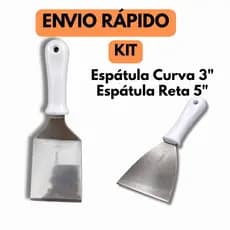 Kit Espátulas Reta 5 Curva 3 Aço Inox Original Line Premium Hamburguer Pizza Casa Lanche Bolo