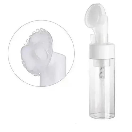 Frasco Pump Espumador Com Escova De Silicone Para Limpeza Facial Skin Care