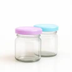 Kit c/10 Potes de Vidro Azul e Rosa Geleinha 40 ml Chá Revelação Nascimento Bebê, Festa Infantil