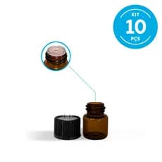 10 Frascos Vidro Âmbar Gotejador 1ml