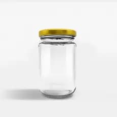 Kit com 6 Potes de 200 ml para Geléia c/ tampa metálica dourada