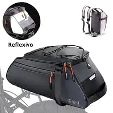 Rack De Bicicleta Traseiro Bolsa 10L De Ciclismo À Prova D'água Com Alça De Ombro Oculta Reflexiva